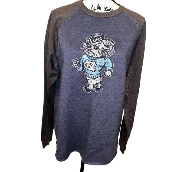 Majestic Men’s North Carolina UNC Long Sleeve Ram Gray Sweatshirt Large L - Picture 2 of 10